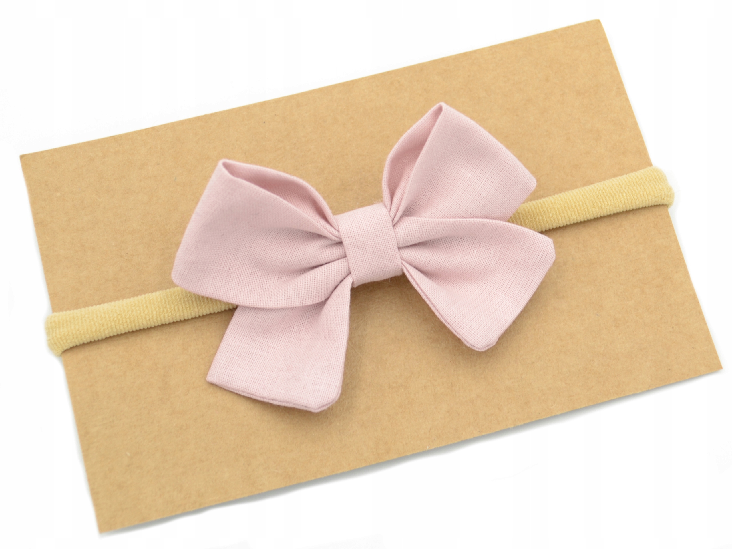 

Opaska kokardka jasny brudny róż roczek chrzest