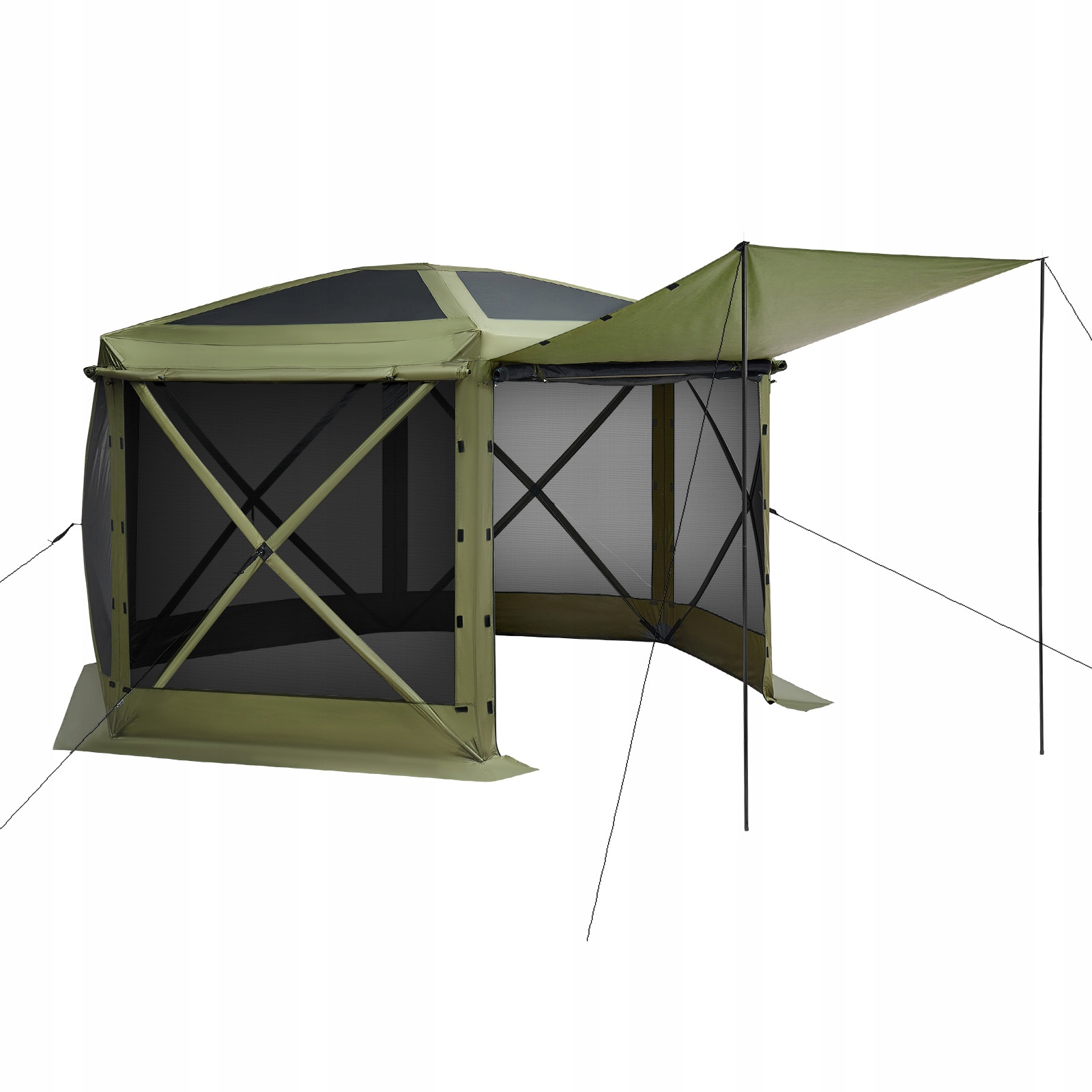 Rozkladací Pavilón Vevor 3 6 X 3 6 M, Veľký Šesťstranný Stan, Pevný Na
