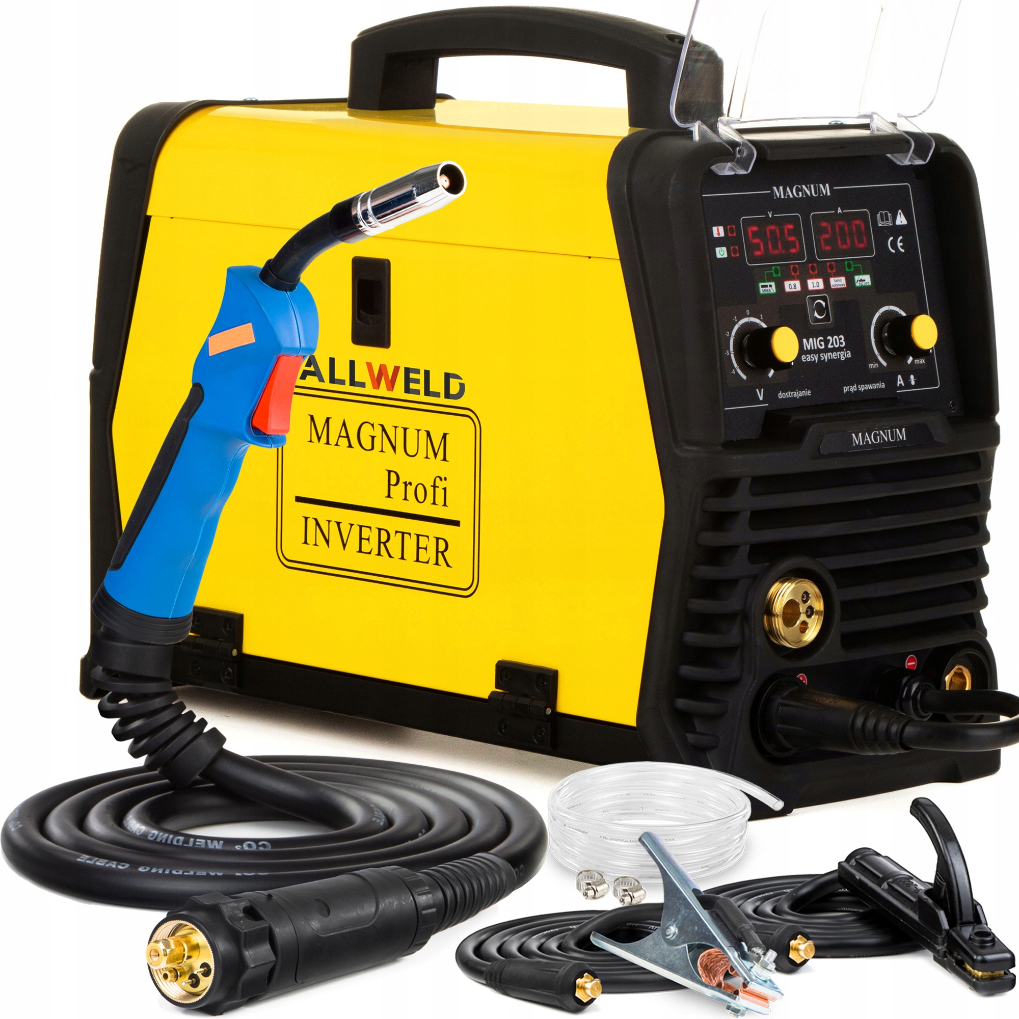 SPAWARKA INWERTOROWA MAGNUM MIG 203 EASY SYNERGIA MMA TIG 230V 200A FLUX