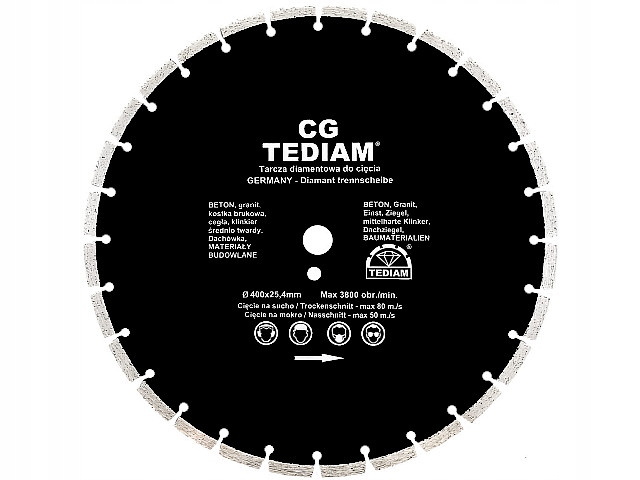 

Tarcza diamentowa 400 do betonu kostki cegły Moc