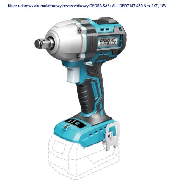 KLUCZ UDAROWY AKUMULATOROWY 450Nm DEDRA DED7147