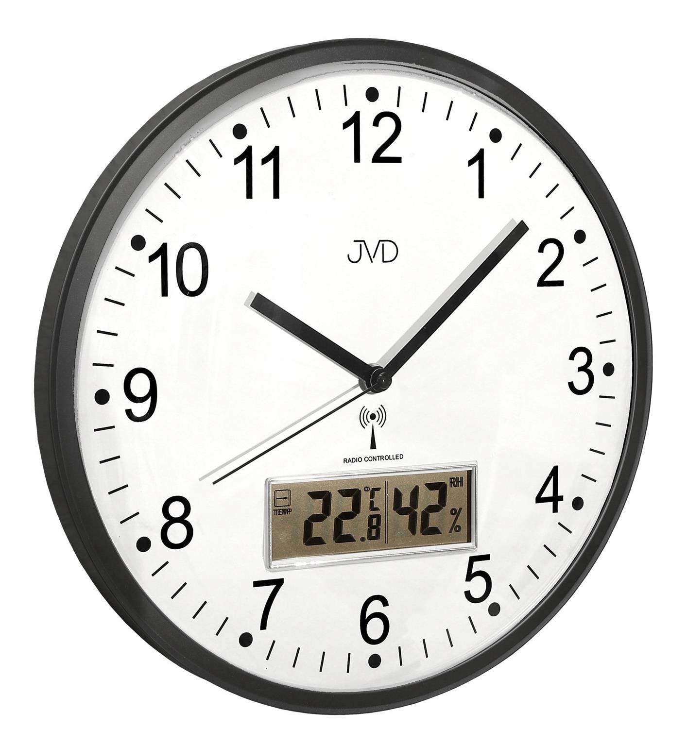 

Zegar Ścienny Jvd RH78.2 Termometr Higrometr DCF77