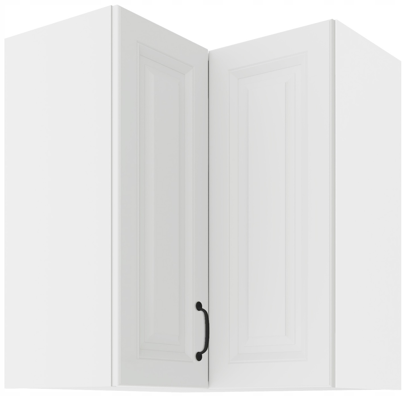 Kuchyňská Skříňka Frézovaná Rohová, Typ L, Závěsná, 60X60 CM, Bílá