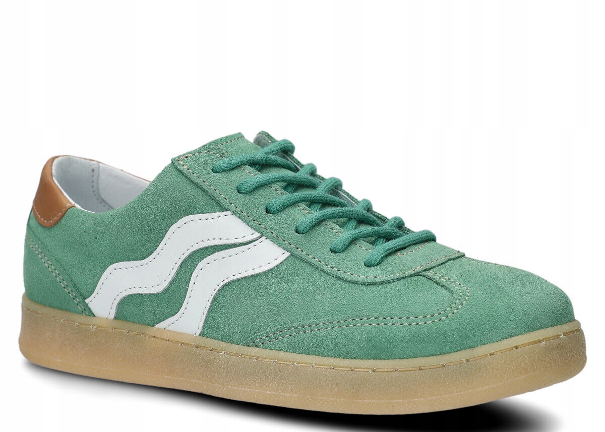 Dámské kožené polobotky mátový velur Nagaba 129, pohodlné, ležérní 37