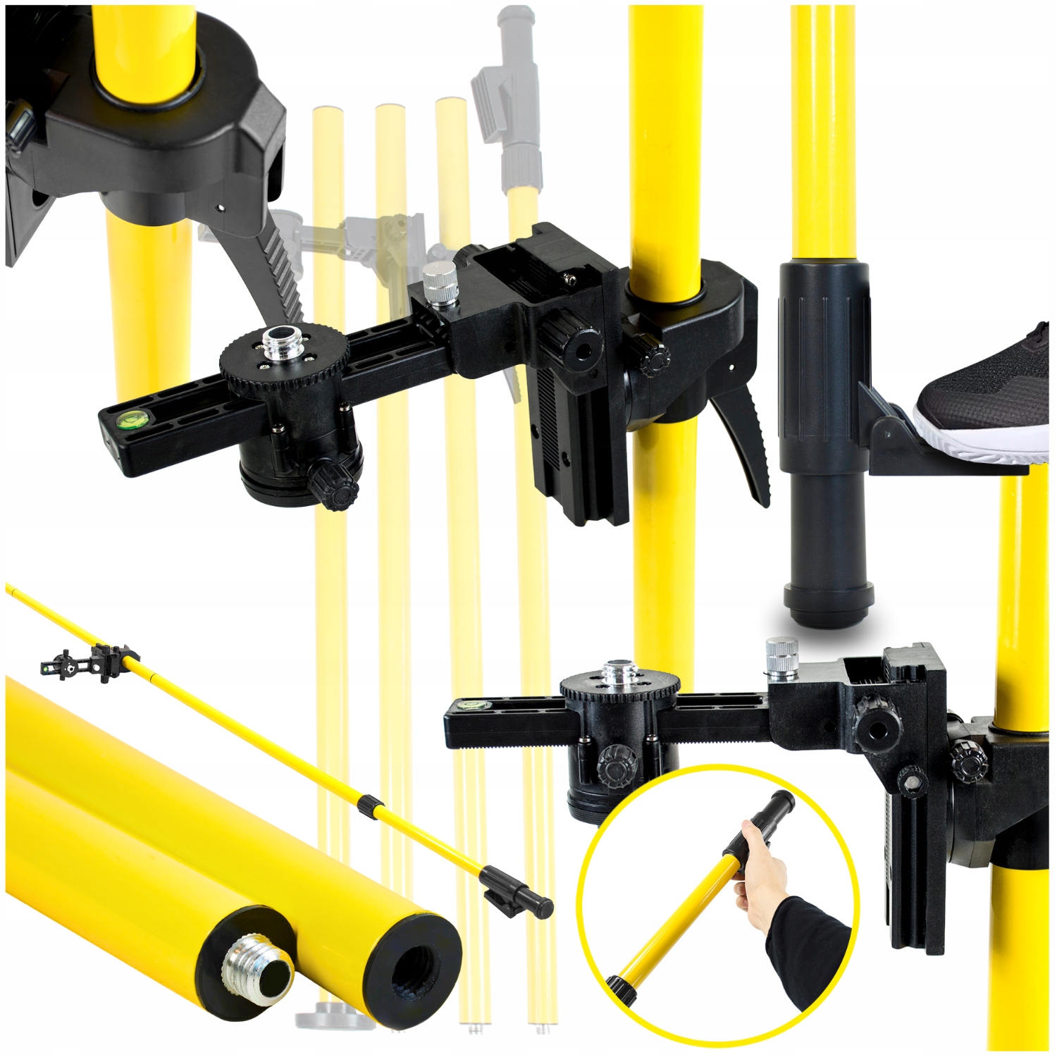 Tyč Stativová Rozpěrná Pro Laser Tyč Vodováha Regulace Úkosů 365 CM