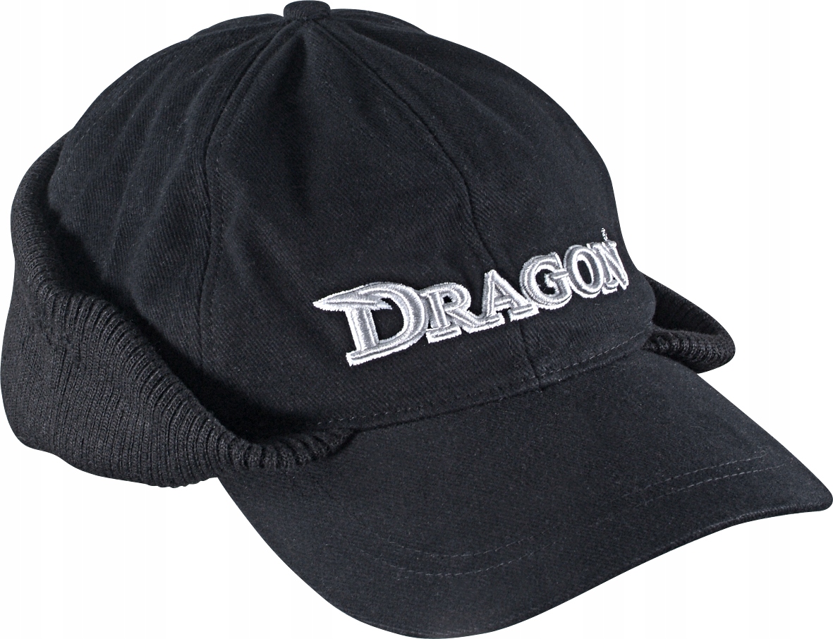 Czapka zimowa Dragon czarna Na ryby Dla Wędkarza na uszy