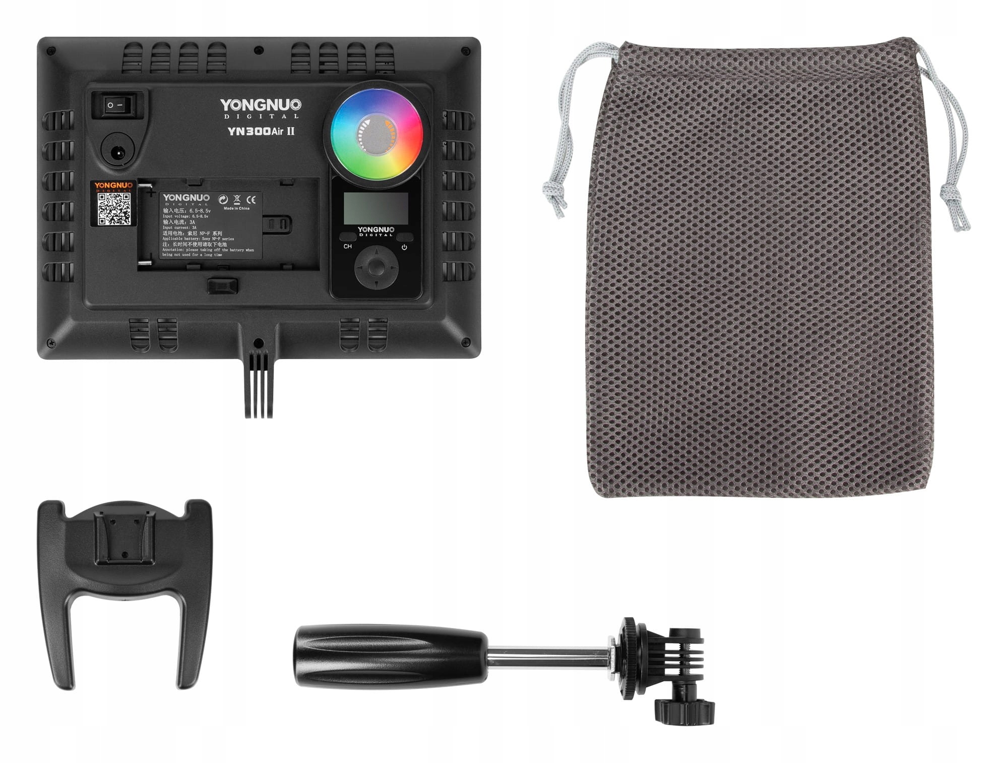 Led lampa Yongnuo YN-300 Air II Rgb Wb (3200 K – 5600 K) síťový adaptér