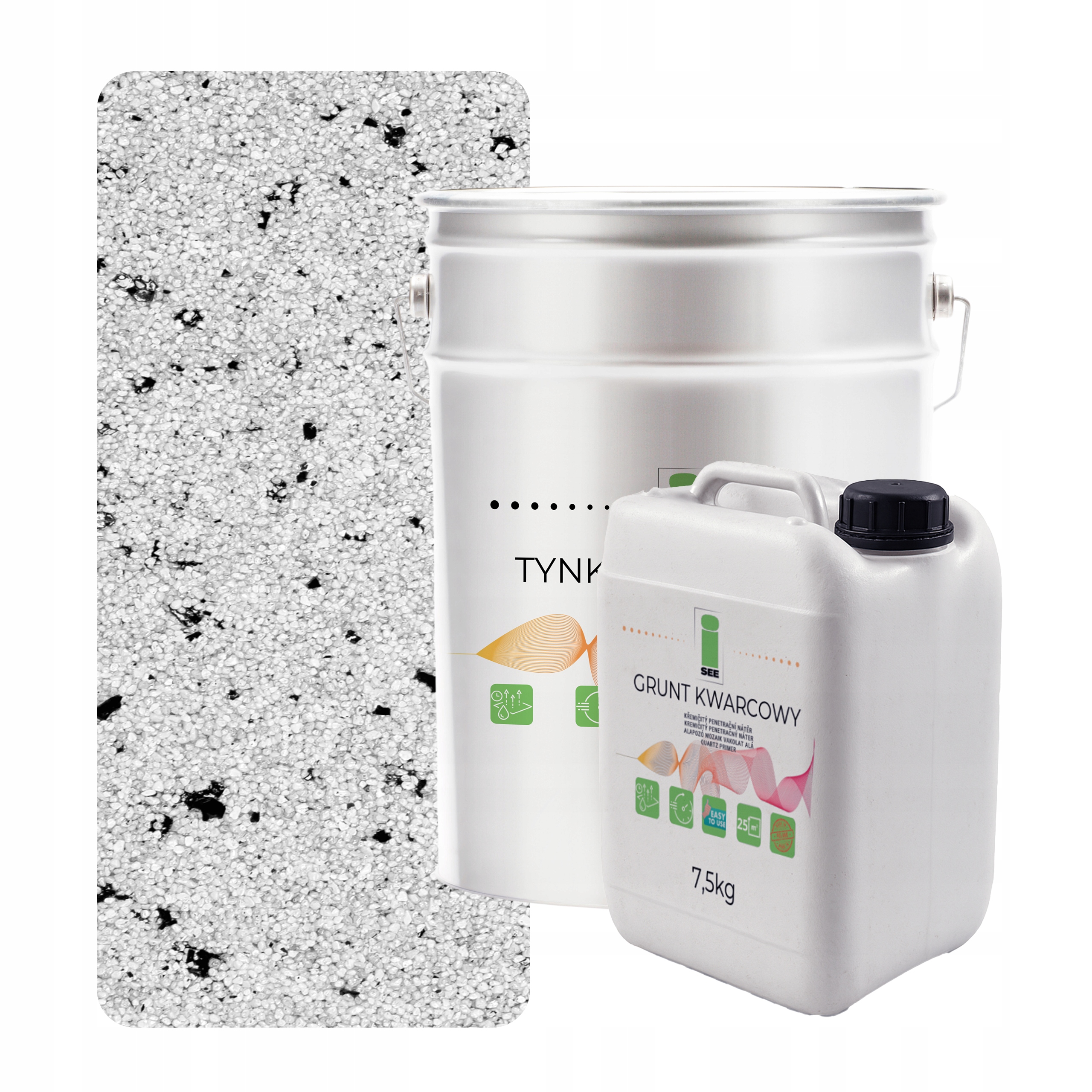 Mozaiková Omietka Biela S Čiernou Mikou 100 Kg Základný Náter 7,5 kg Sada Na 25 m2