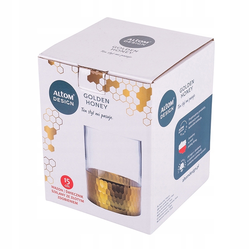 WAZON NA KWIATY SZKLANY ŚWIECZNIK GLAMOUR 15 CM Marka Altom Design