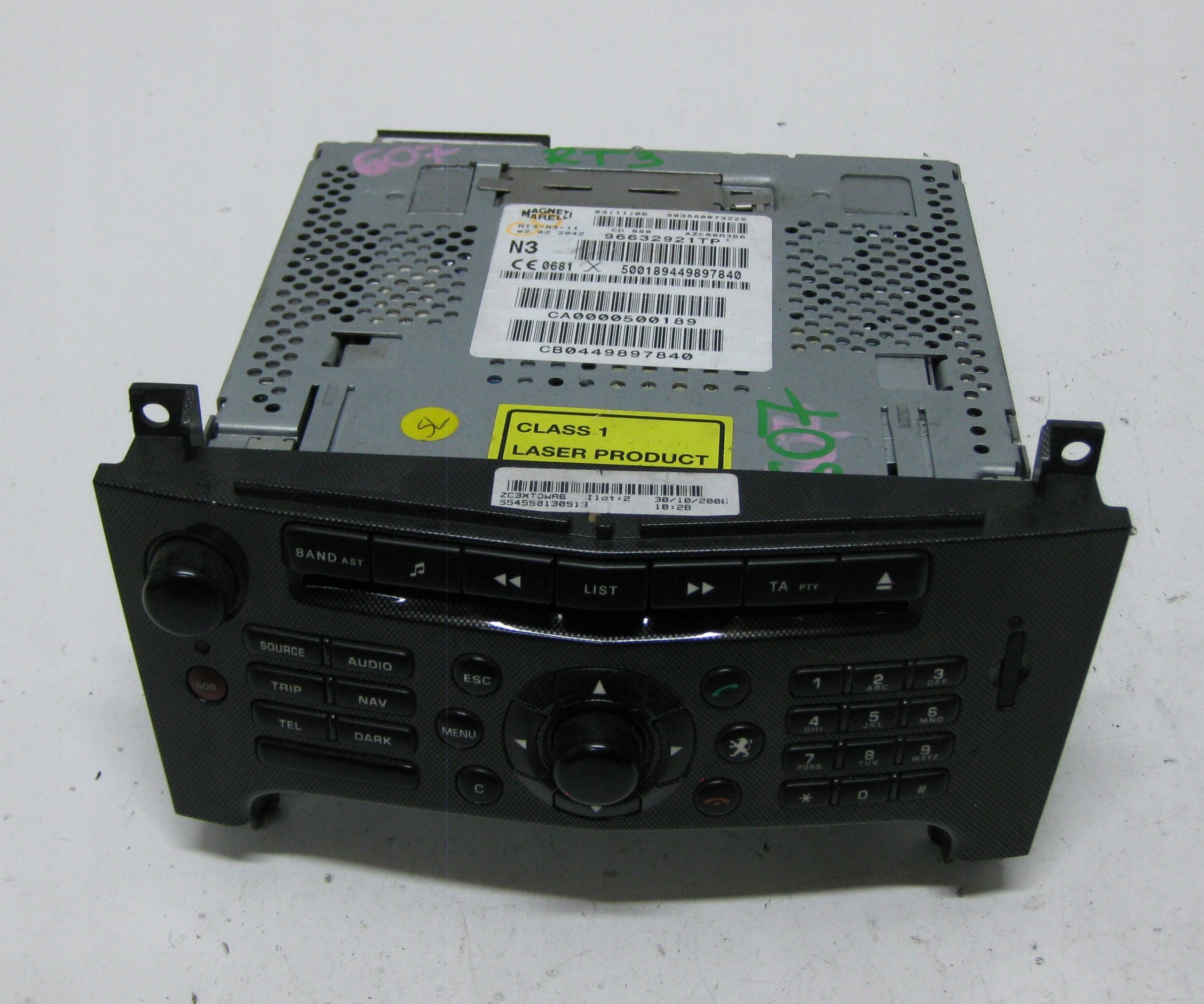 PEUGEOT 607 RADIO CD 96632921TP
