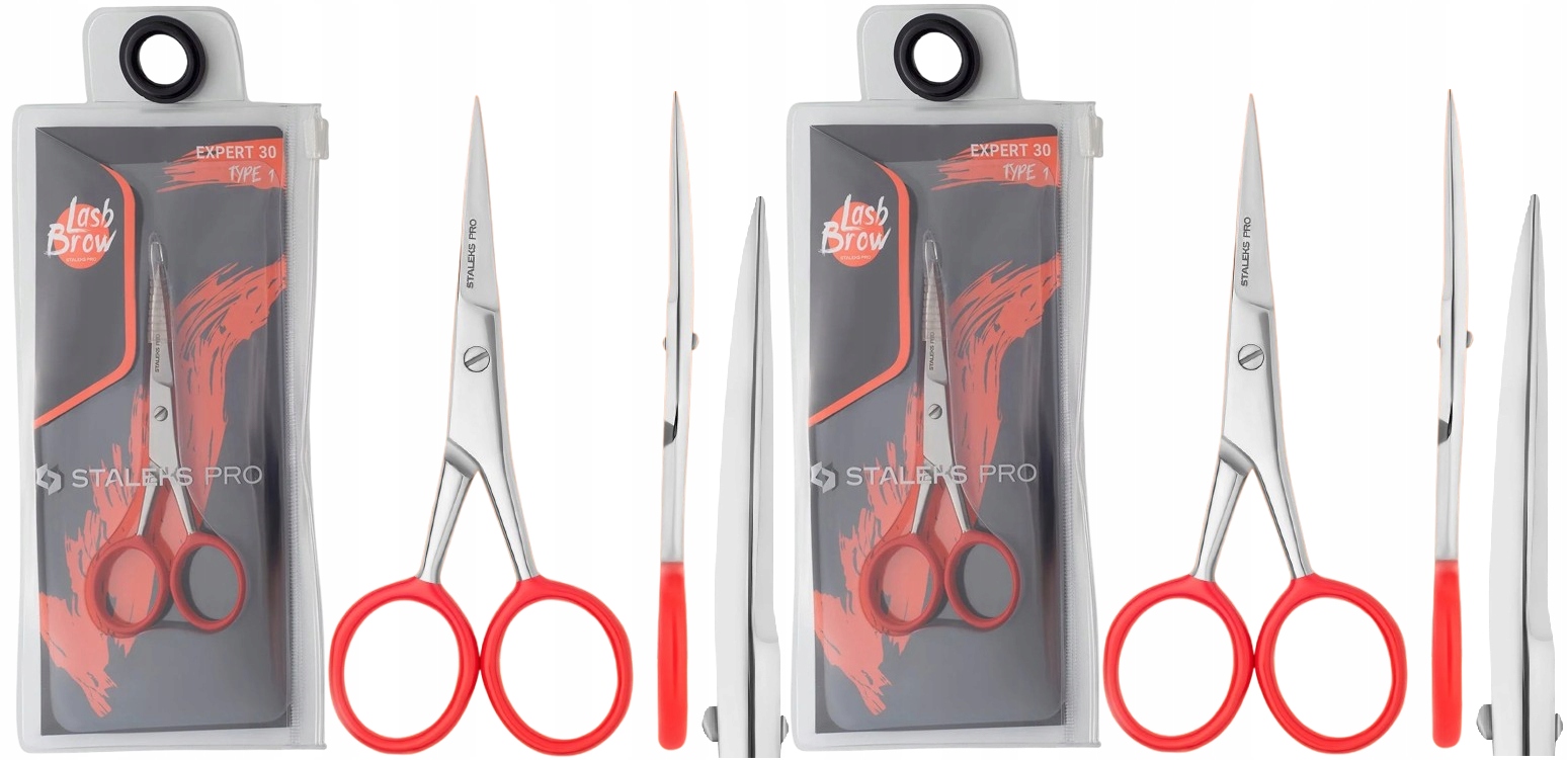 2 x Staleks Profesionální nůžky na obočí Expert 30 Type 1 Nerezová ocel