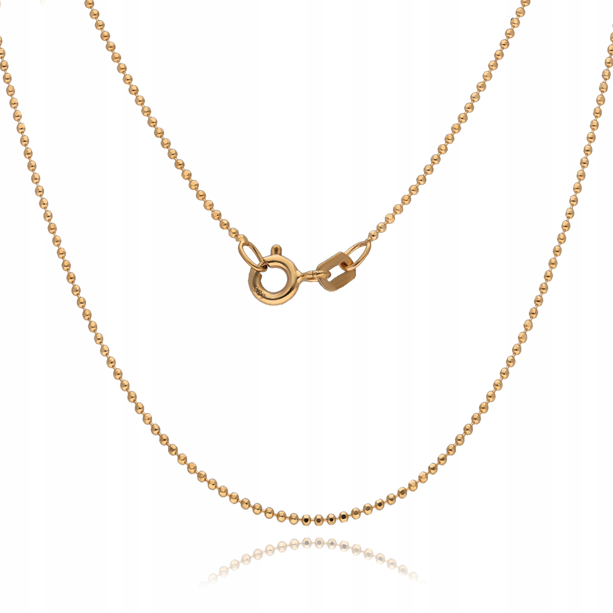 Zlatý Řetízek Diamantové Kuličky Dítě Svaté Přijímání Křest Zlato 585 45 cm