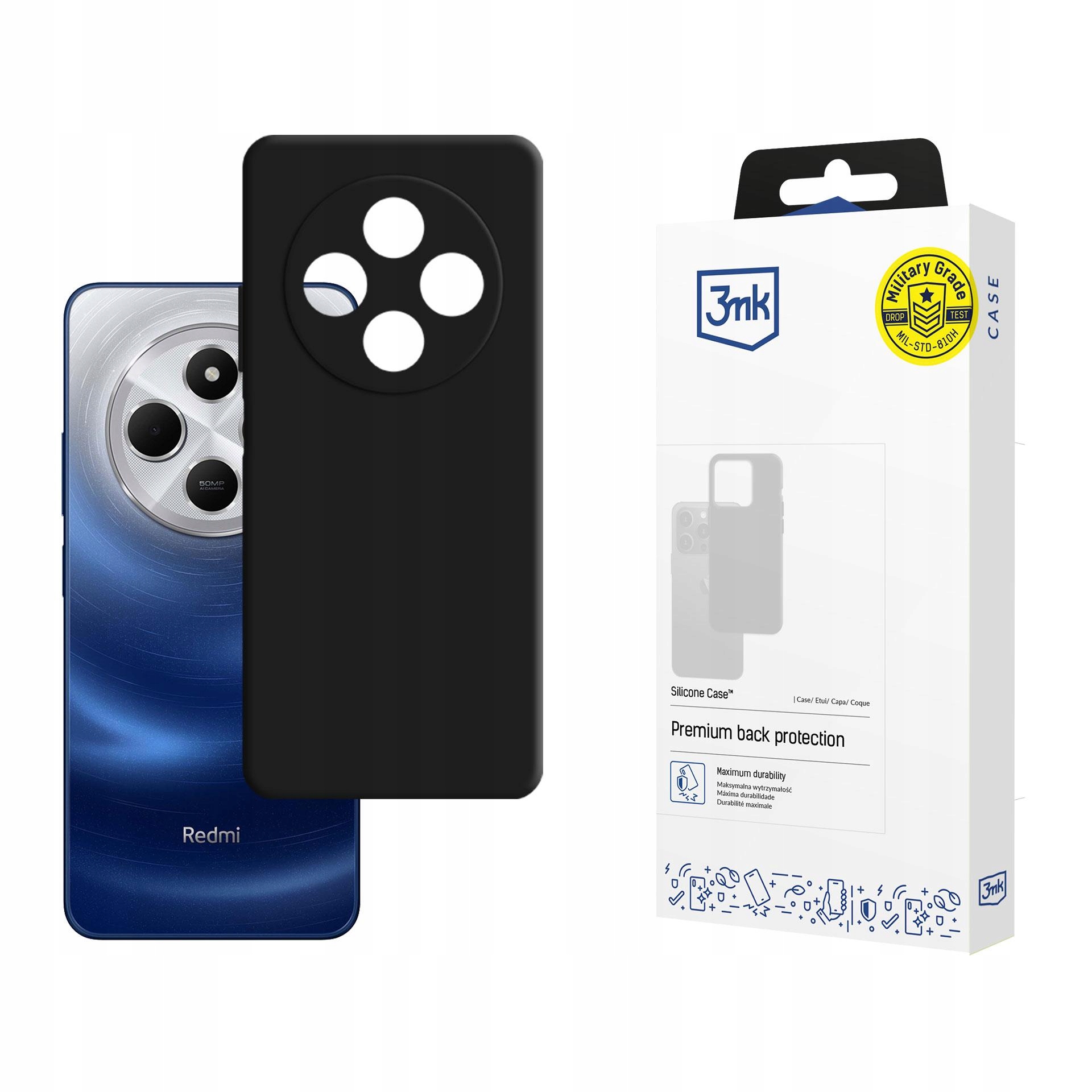 Etui 3mk Silicone Case na Xiaomi Redmi 14C Xiaomi Redmi A4 5G czarne 3mk