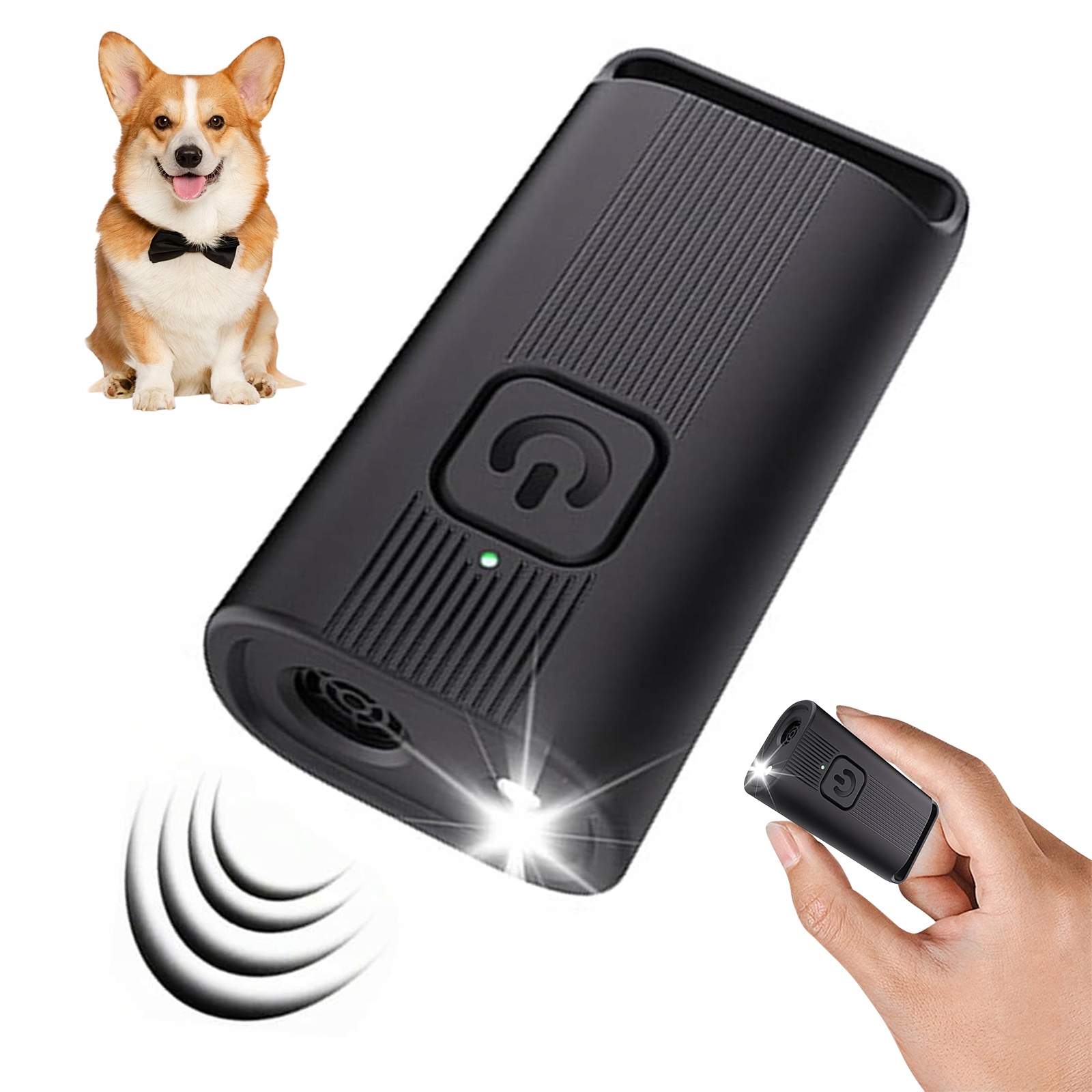 Levně Ultrazvukový Trenér Psů 3V1 Led Nabíjecí Zařízení Pro Kontrolu Černé Barvy