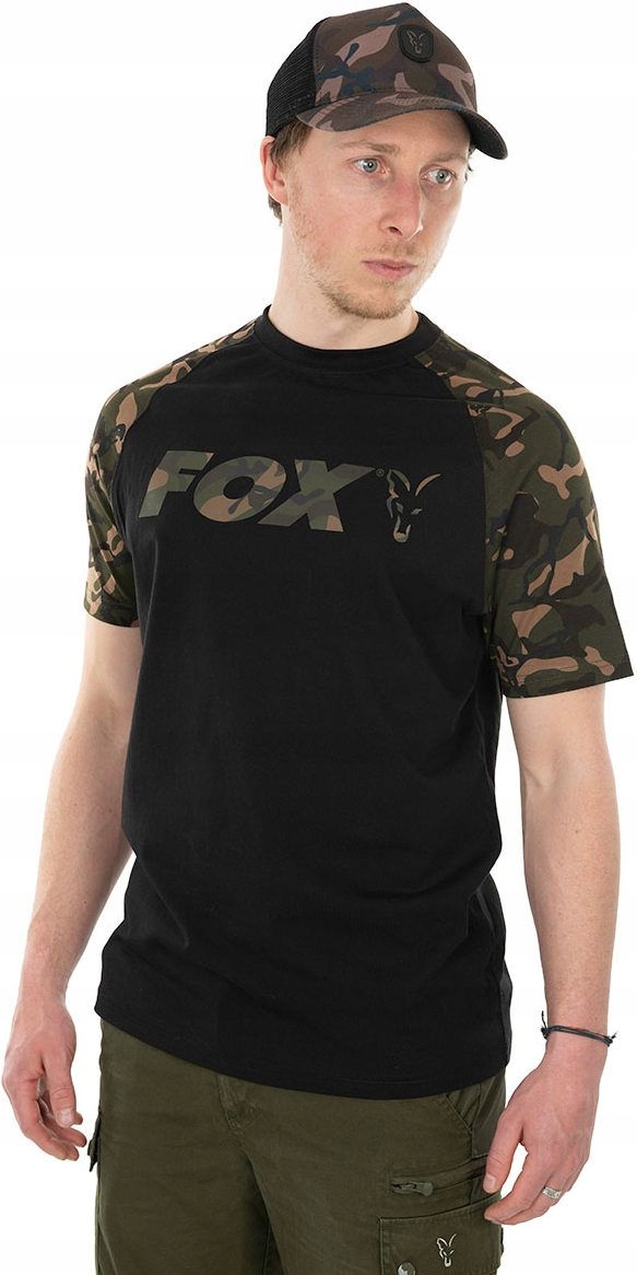 KOSZULKA T-SHIRT FOX RAGLAN BLACK CAMO ROZMIAR 3XL