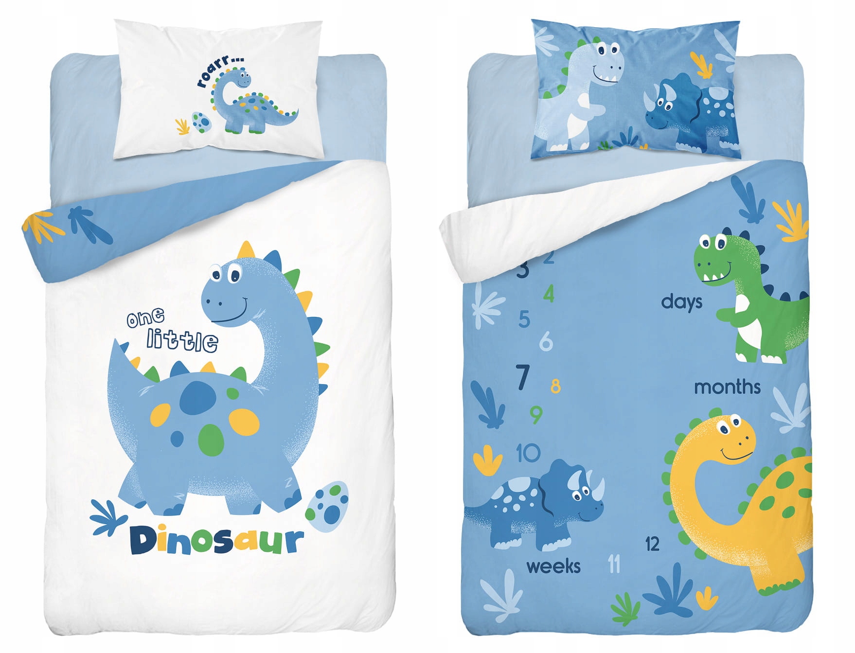 

Pościel Bambusowa 100x135 Niebieska Dino 3532B