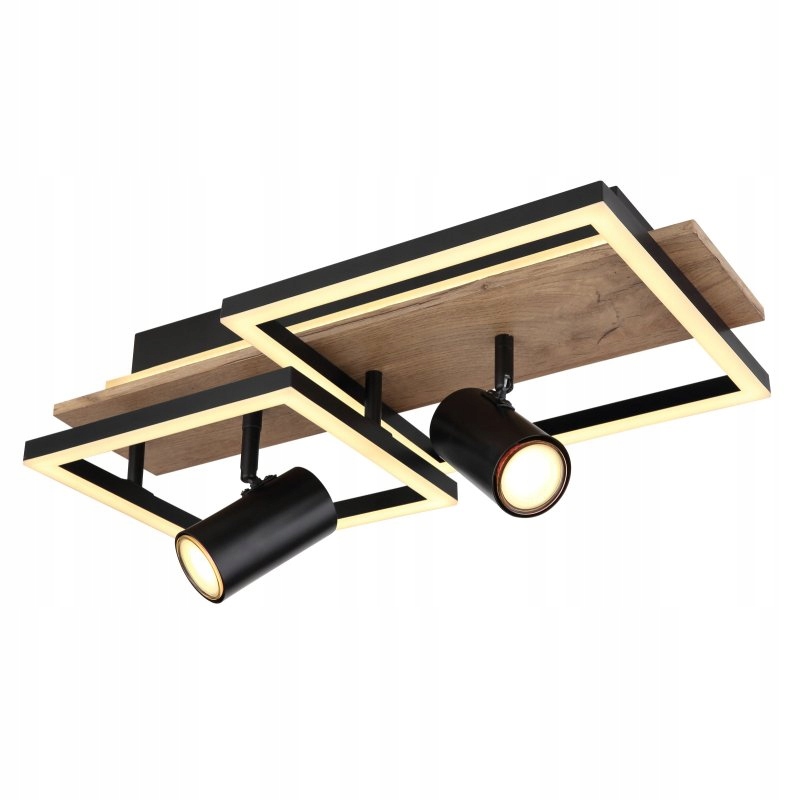 Led stropná lampa Kassu 38W čierna-biela s pohyblivým zdrojom svetla