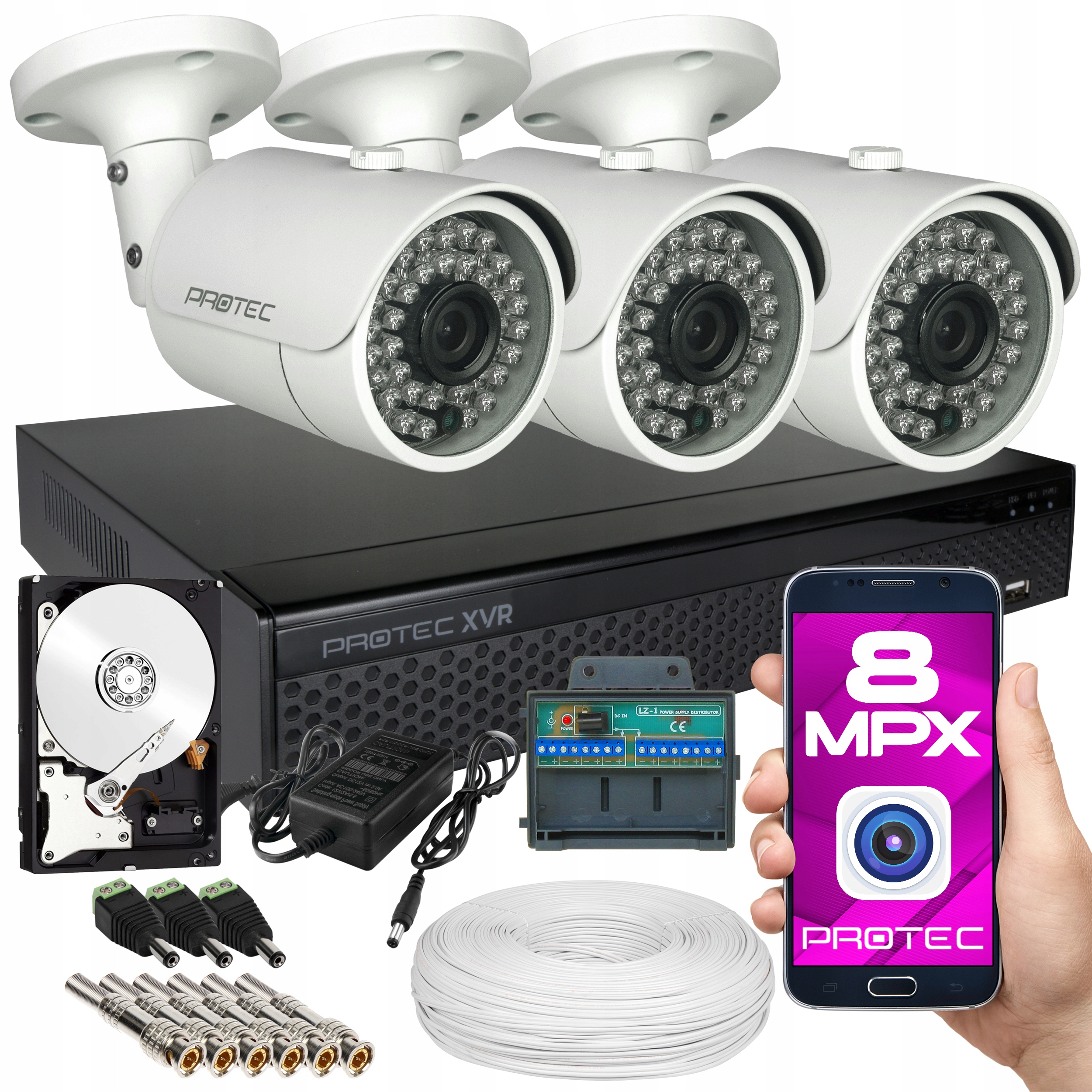 

Jakość Premium Zestaw Do Monitoringu 3 Kamery 8MP