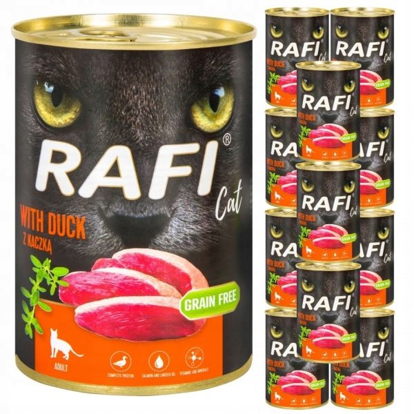 Karma dla kota z kaczką Rafi Cat Adult 400g x 12