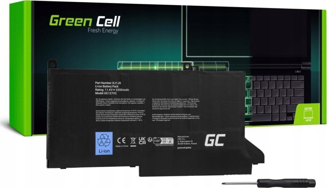 Green Cell Green Cell DJ1J0 do Dell Latitude 7280 7290 7380 7390 7480 7490