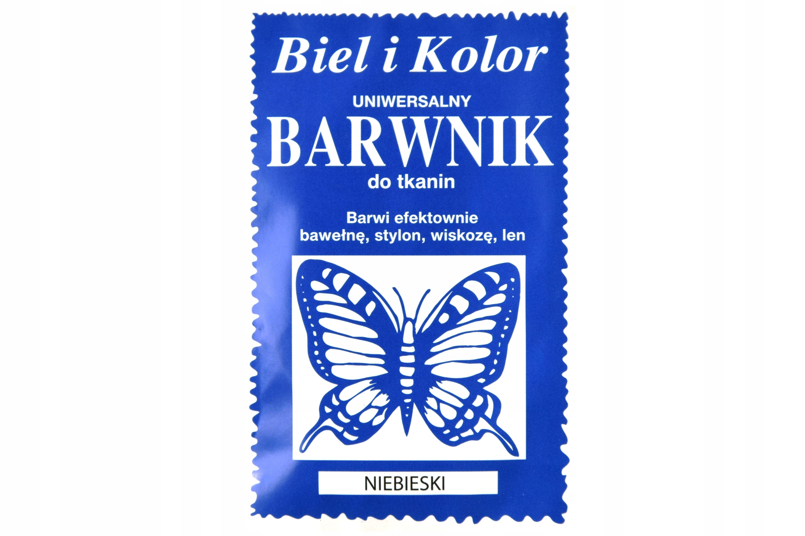 

Barwnik do tkanin Biel i kolor niebieski