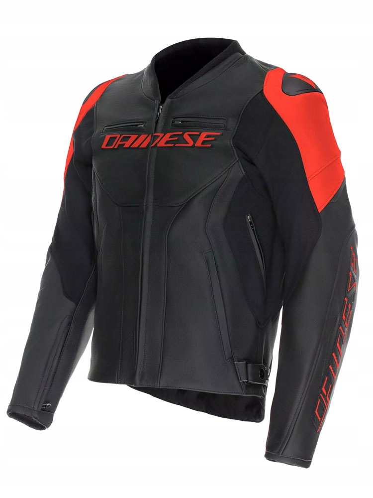Dainese Racing 5 Čierna Fluo Červená Pánska Kožená Motocyklová Bunda