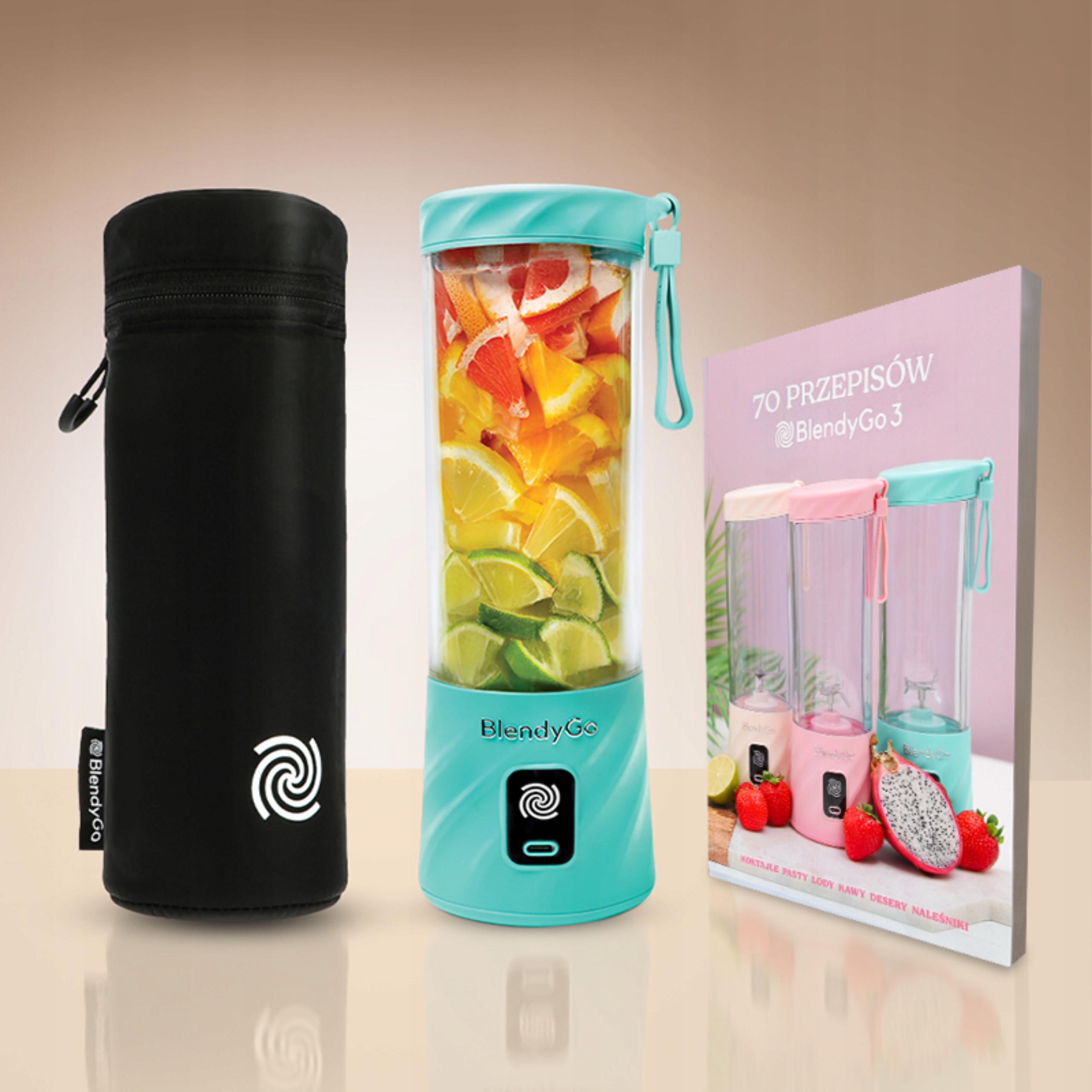 BLENDYGO 3 Blender Do Smoothie Przenośny USB 550 ml BPA Free Mint — miniatura 14