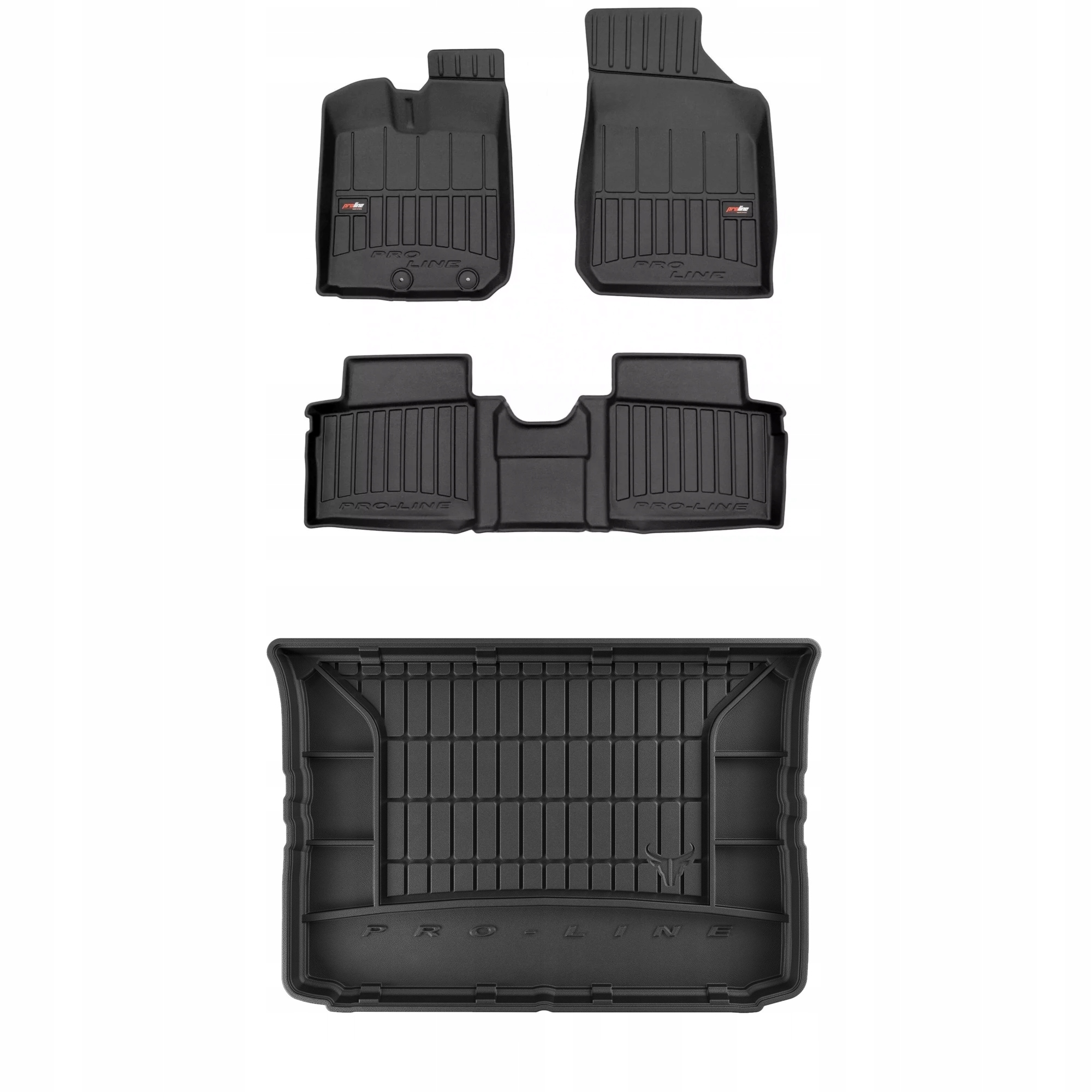 Gumová sada 3D koberčekov a rohoží Dacia Spring od roku 2021 Hatchback, s kolesom