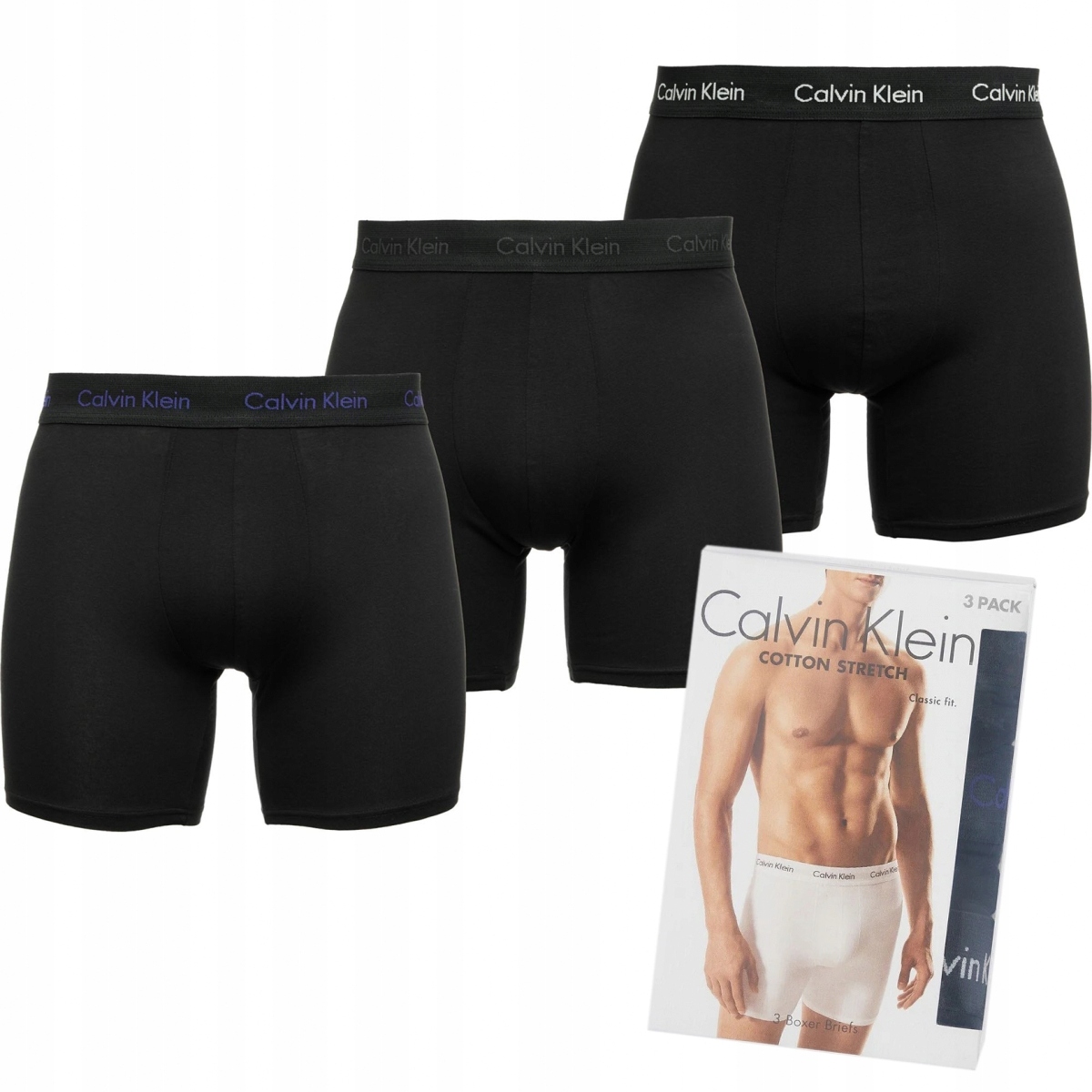 Calvin Klein Spodní Prádlo Boxerky černé 3-pack 3 kusy velikost M