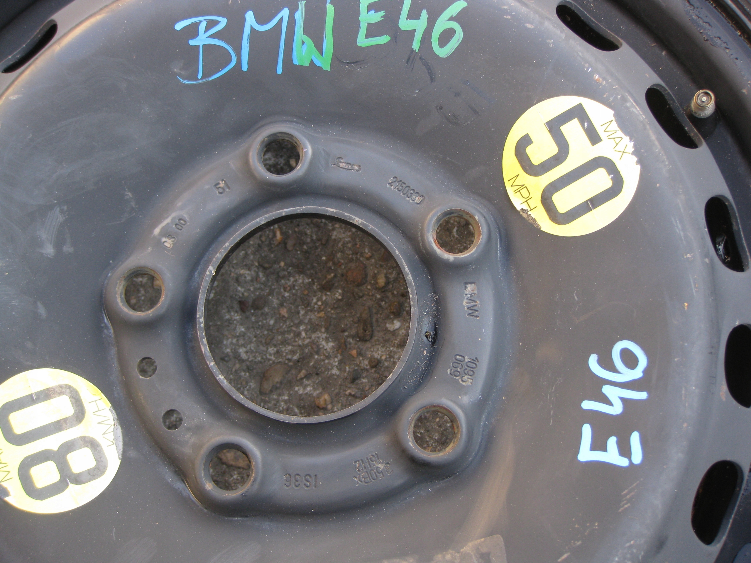 BMW E46 wheel spare 3.5BX15H2 ET36 125/90/15
