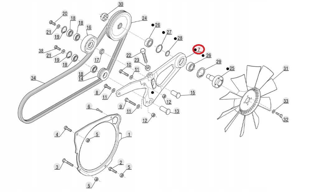 WSPORNIK WENTYLATORA MANITOU MT MLT MT X 268805 Machine brand Other