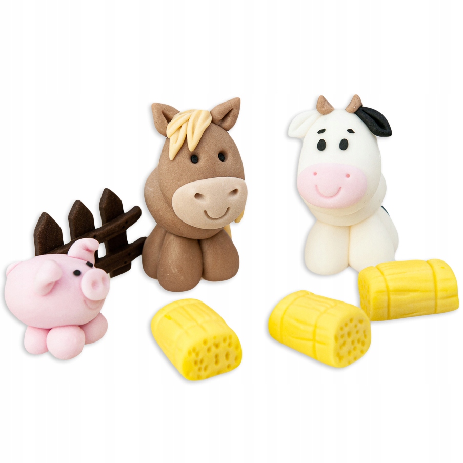 Zestaw figurek na tort Farma z masy cukrowej