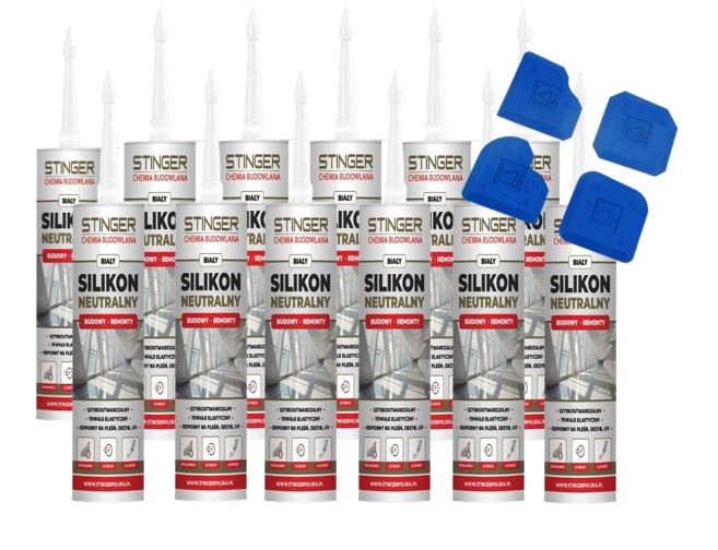 12 x Silikon Neutrální Těsnění Vodotěsné Bílé 4 gumové kostky