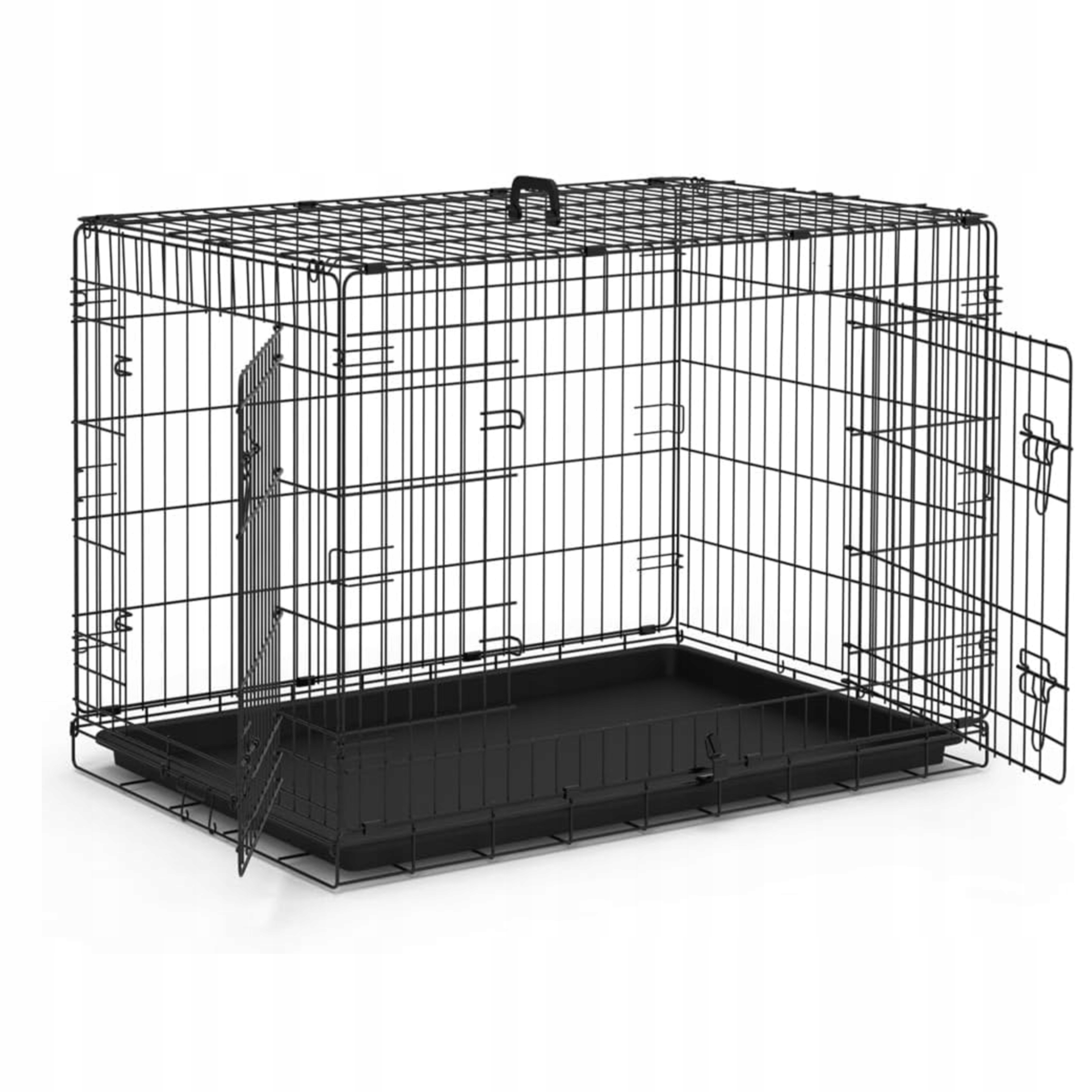 Klec Pro Psa Skládací Kovová 92x58x64CM 2 Dveře Přepravka Pupila