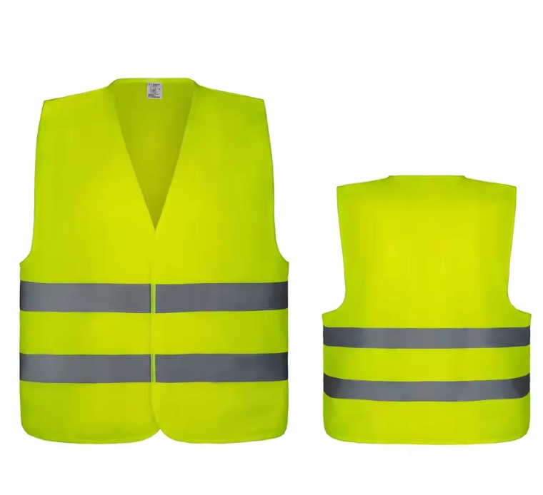 KAMIZELKA ODBLASKOWA OSTRZEGAWCZA DROGOWA ROBOCZA BHP ŻÓŁTA XXL CE Marka ART.MAS