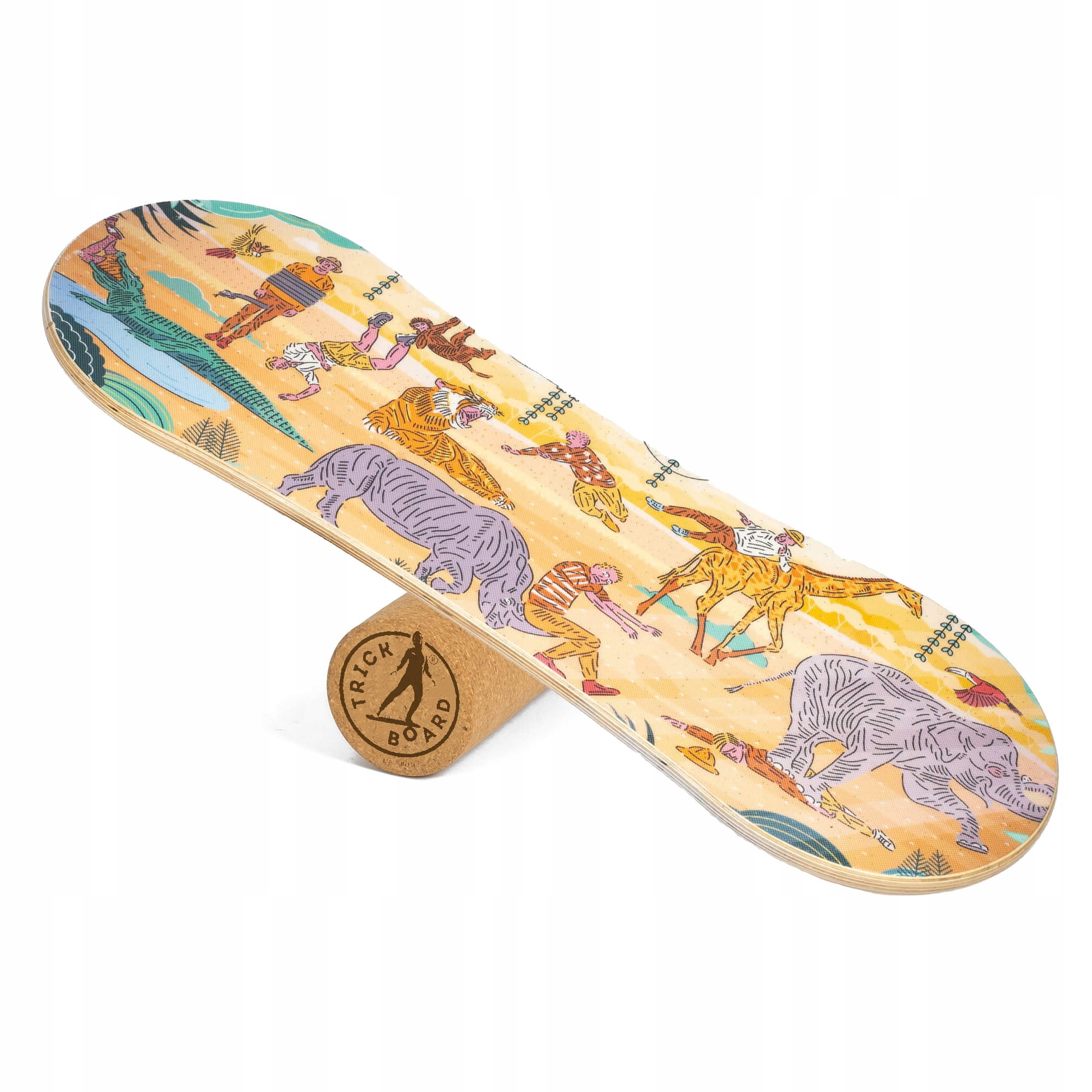 Trickboard Balance Board Large Safari s korkovým válečkem