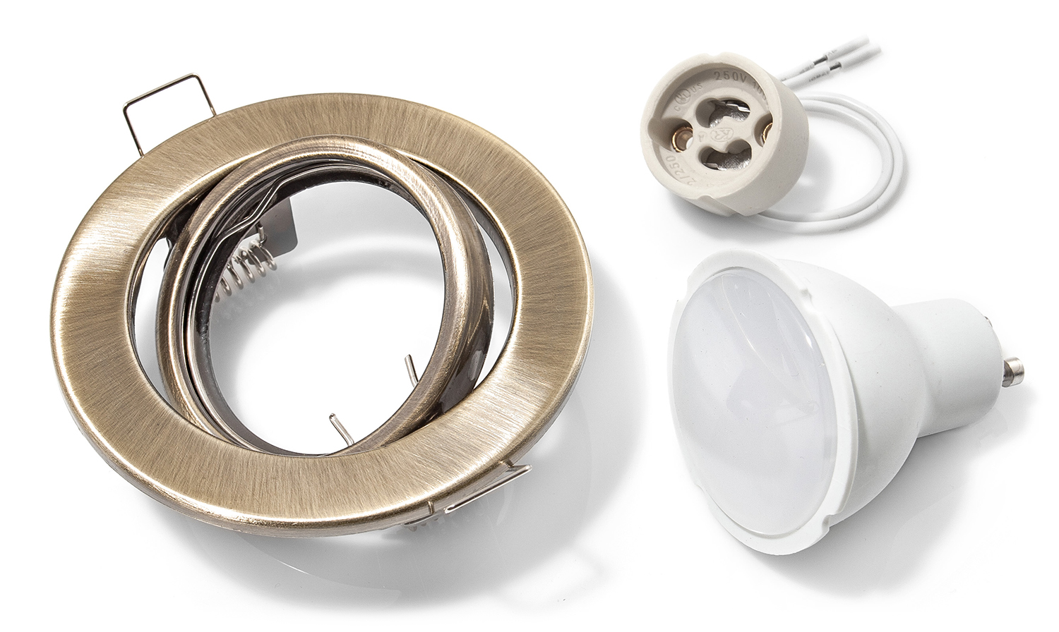 ZESTAW OPRAWA HALOGENOWA RUCHOMA MOSIĄDZ + ŻARÓWKA LED 10W + GU10 3000K