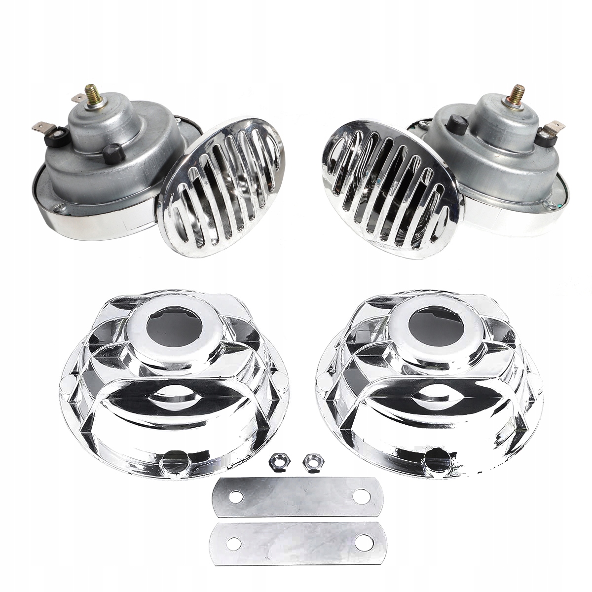 GŁOŚNY KLAKSON 12V Ślimak Sygnał Dźwiękowy do samochodu motocykla FANFARA Waga produktu z opakowaniem jednostkowym 0.5 kg