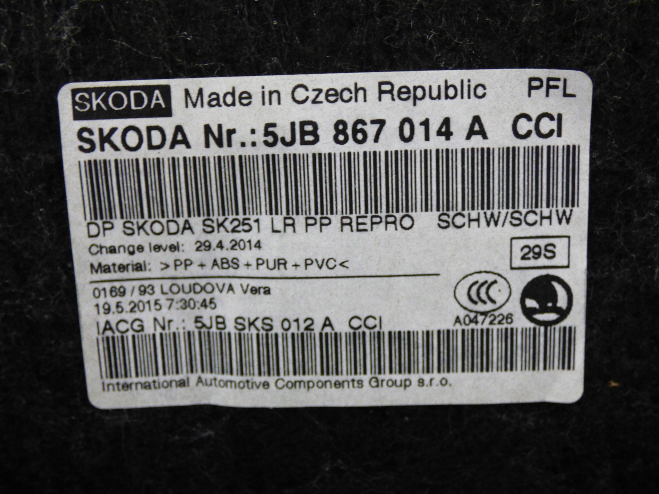 upholstery side door right front EUROPA RAPID