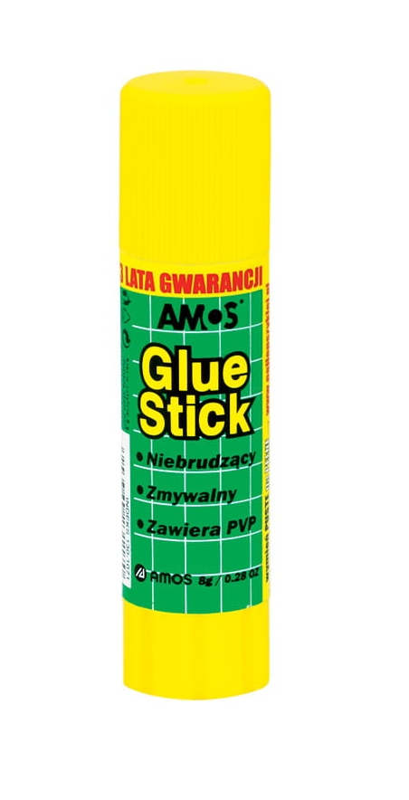 

Klej szkolny biurowy w sztyfcie Amos 8g Glue Stick