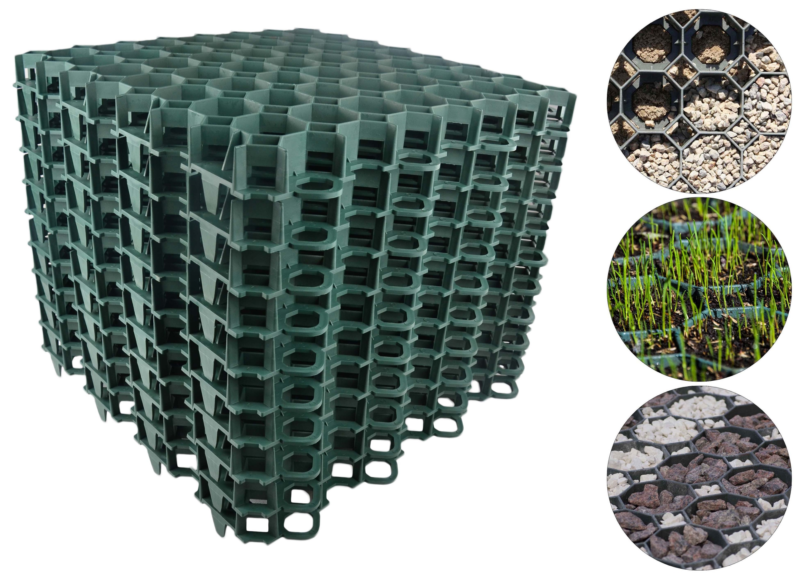 

10x Kratka Parkingowa Trawnikowa 50x50x5cm Zielona