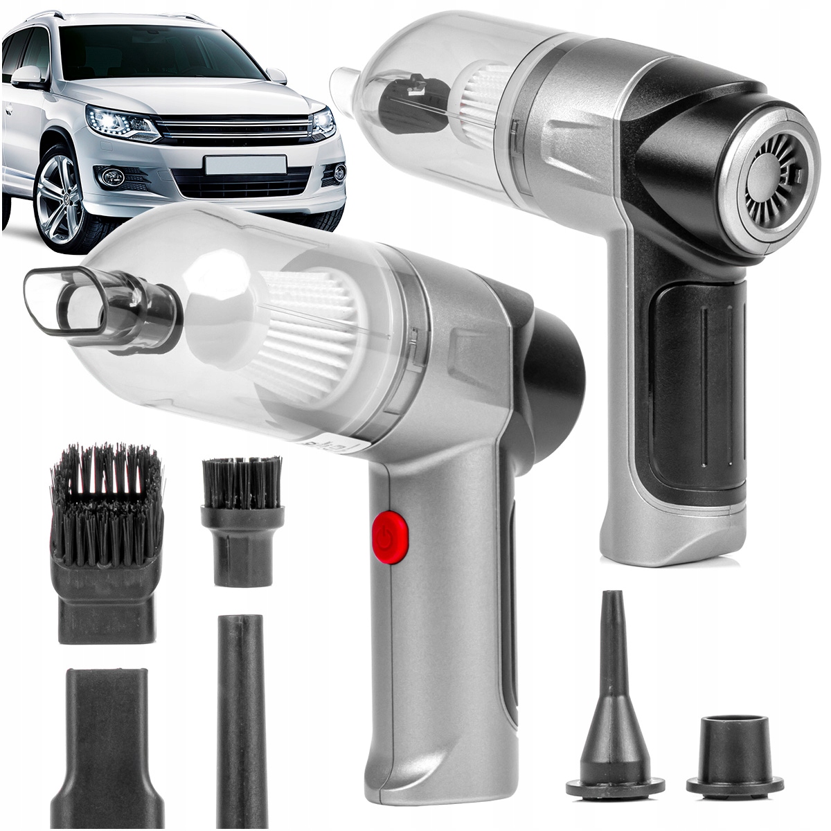 Vysavač Do Auta Akumulátorový 40W 4000mAH 6 Nástavců