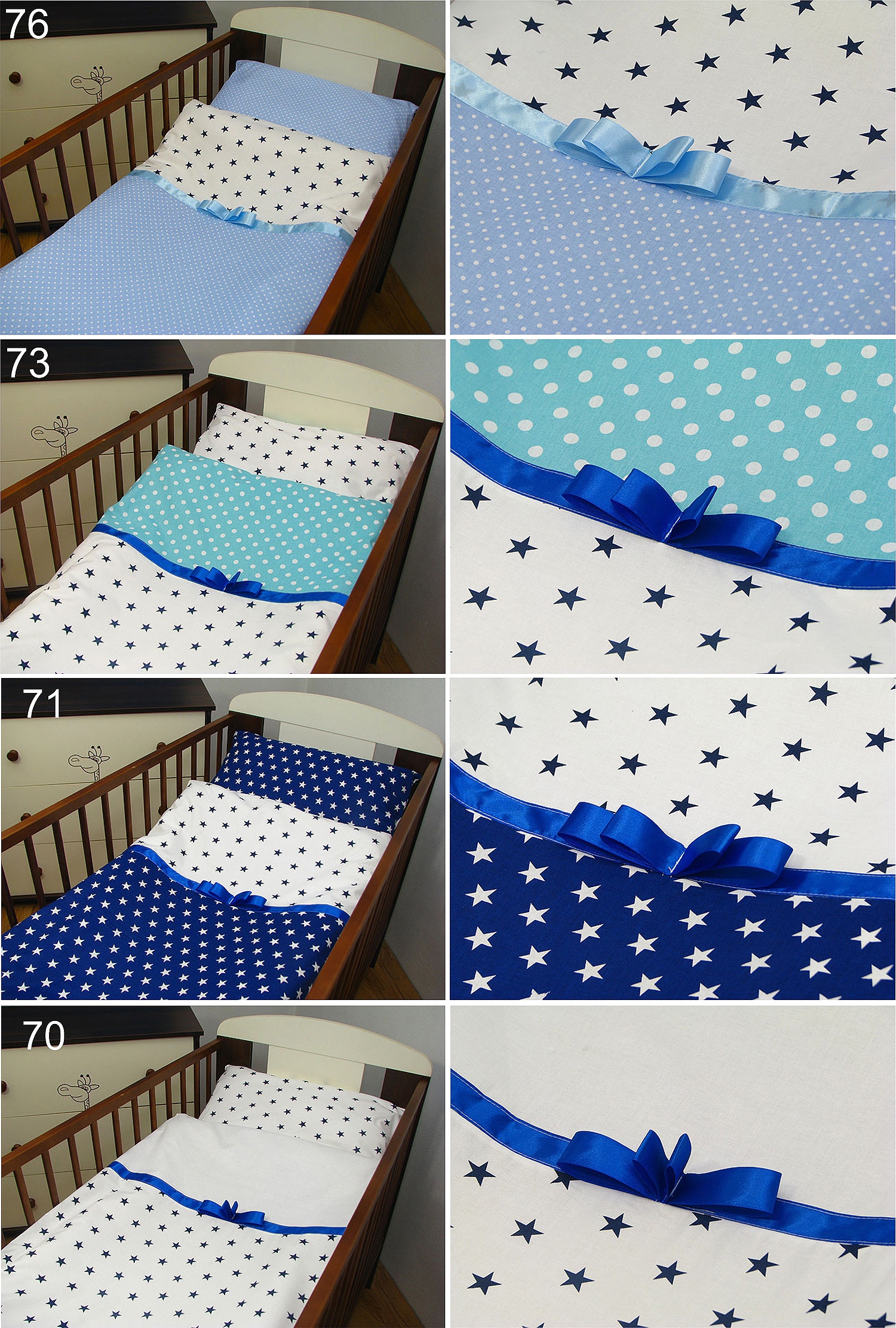 2 el. 90x120 Pościel z kokardką bawełna, poszewki Liczba elementów 2 szt.