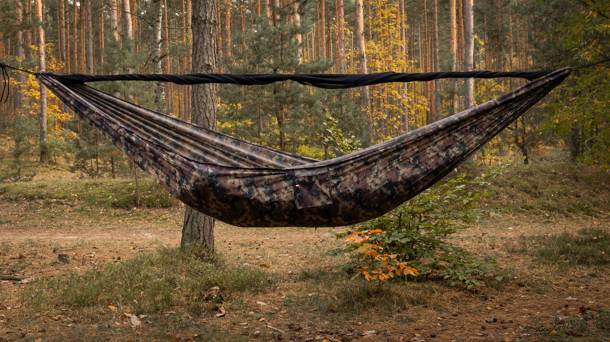 Hojdacia sieť Vážka V2 s moskytiérou Long 350 cm Double Zip Camo TigerWood Poland