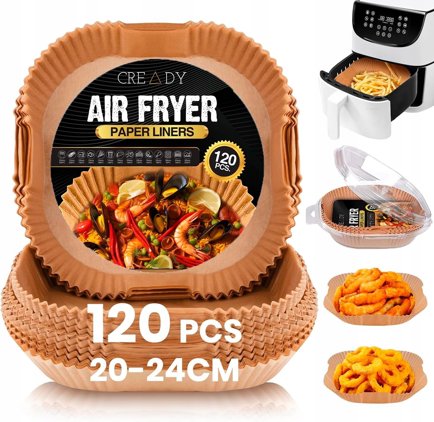 Balitta 120x Organizér Air Fryer Papír Do Fritézy Pečení 20 cm