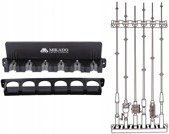 Uchwyt ścienny stojak na wędki Vertical Rod Rack pionowy na ścianę Mikado