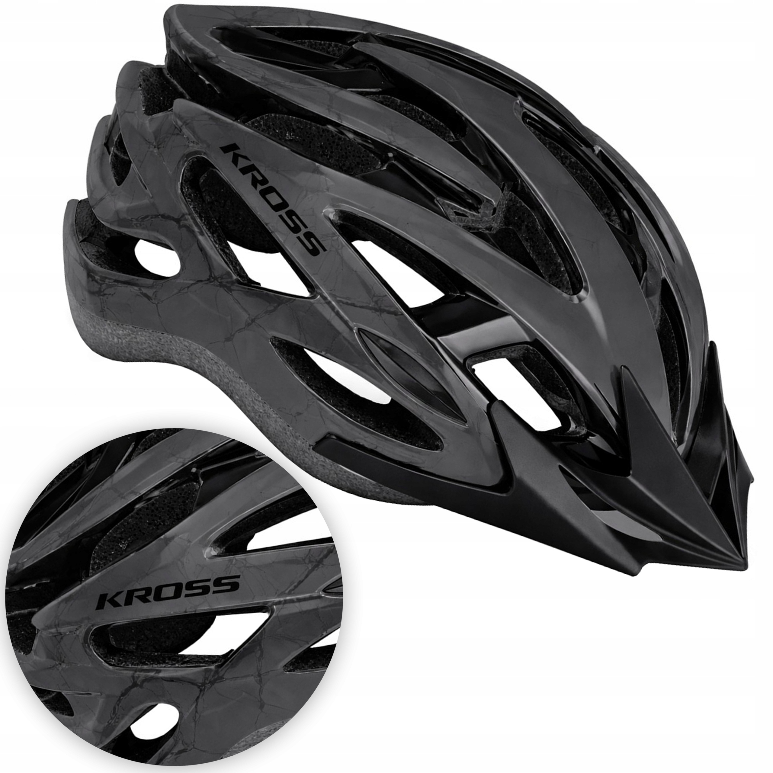 Kask rowerowy Kross Laki czarny matt rozmiar L (58-61)