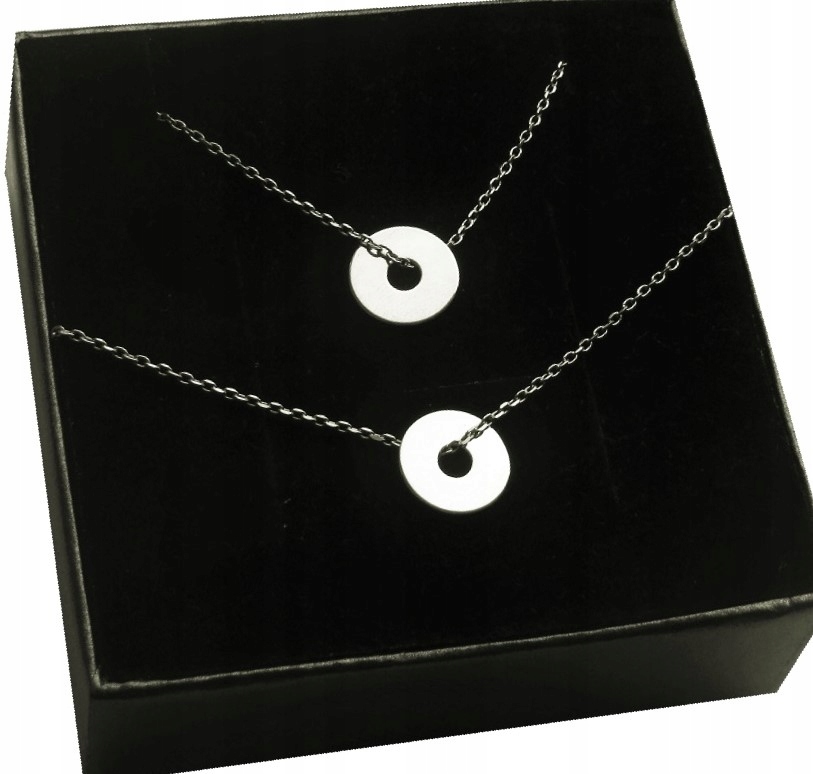 

Srebrny Komplet blaszka Krążek Obręcz Celebrytka