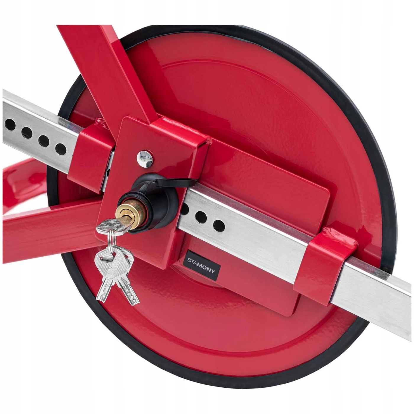 BLOKADA NA KOŁO SAMOCHODOWE ANTYKRADZIEŻOWA STAL Stan opakowania oryginalne