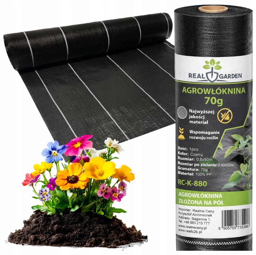 Agrotextilie 140G 1,6X50M Černá Uv Agrotextilie Protiplevelová Rohož Velká